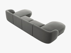 COLTAR SUB FORM DE U, MILEY, 5 LOCURI, 330 CM, GRI DESCHIS 13, TAPITERIE DIN CATIFEA, DESIGN DEOSEBIT - Img 4