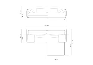 COLTAR TORINO, DREAPTA, 3 LOCURI, 250 CM, DIVERSE CULORI SI MATERIALE, DESIGN DEOSEBIT - Img 13
