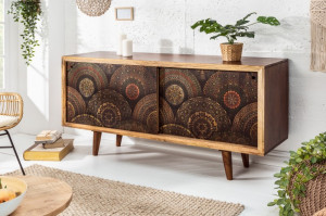 COMODA 160CM, DIN LEMN MASIV DE MANGO, MANDALA, COD 39039 DESIGN VINTAGE - Img 1