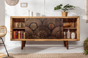 COMODA 160CM, DIN LEMN MASIV DE MANGO, MANDALA, COD 39039 DESIGN VINTAGE - Img 2