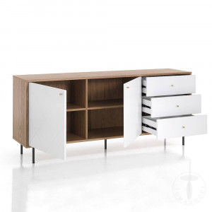COMODA/BUFET LIVING 176CM, LITTLE DIAMOND, COD 3644, STIL MODERN, REALIZAT DIN MDF SI SUPORT DE METAL - Img 2