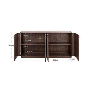 COMODA CU 4 USI, WILLOX, 214293, BEJ, CONFECTIONATA DIN PAL, METAL, TEXTIL SI LEMN DE STEJAR, RICHMOND INTERIORS - Img 7