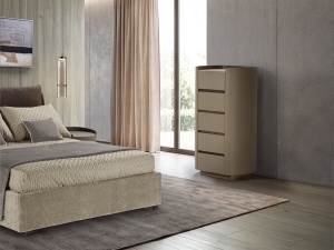 COMODA DORMITOR CIRZE 115CM, REALIZATA DIN METAL, MDF SI PIELE, DESIGN MODERN, PRODUS DE LUX - Img 2