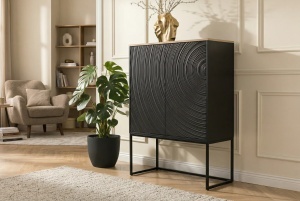 COMODA/DULAP LIVING, ORBIT 120CM, REALIZAT DIN LEMN DE MANGO SI METAL, CULOARE NEAGRA, ARTIM GROUP SELECTION - Img 4