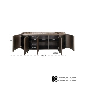 COMODA LANGFORD, MARO, 214221, CONFECTIONATA DIN FURNIR DE STEJAR, LEMN RECICLAT, CERAMICA SI MDF, RICHMOND INTERIORS - Img 8