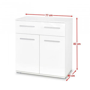 COMODA LIMA KM-1, ALBA, DIN PAL MELAMINAT, STIL MODERN - Img 2