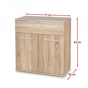 COMODA LIMA KM-1, STEJAR SONOMA, DIN PAL MELAMINAT, STIL MODERN - Img 2