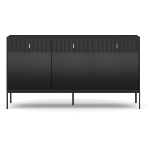 COMODA LIVING 155CM, ARTIM MEBLE, CU 3 USI, REALIZATA DIN MDF, CULOARE NEAGRA, STIL MODERN - Img 4