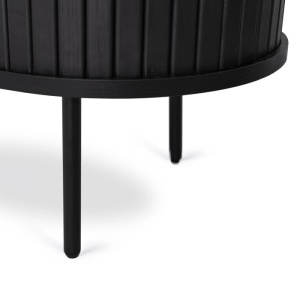COMODA LIVING 180CM, ARTIM MEBLE, CU 2 USI SI SERTARE, REALIZAT DIN MDF SI METAL, CULOARE NEAGRA, STIL MODERN - Img 8