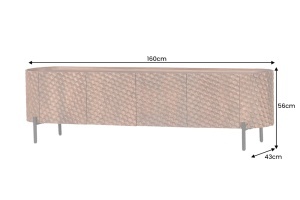 COMODA LIVING, ALDON 160CM, REALIZAT DIN LEMN DE MANGO 3D SI METAL, CULOARE MARO, ARTIM GROUP SELECTION - Img 5