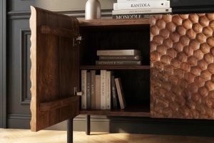 COMODA LIVING, ALDON 160CM, REALIZAT DIN LEMN DE MANGO 3D SI METAL, CULOARE MARO, ARTIM GROUP SELECTION - Img 15