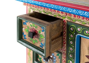COMODA LIVING ARIXON 58CM, REALIZATA DIN LEMN DE MANGO SI METAL, CULOARE MULTICOLOR, GINER Y COLOMER - Img 4