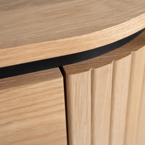 COMODA LIVING, ARTIM MEBLE, CU 4 USI, REALIZAT DIN MDF SI METAL, CULOARE NEGRU/STEJAR, STIL MODERN - Img 6