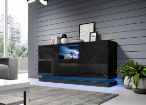COMODA LIVING, CAMA-QIU-KOM-BI/BI 150CM, MDF LUCIOS, DIVERSE NUANTE, DESIGN MODERN - Img 4