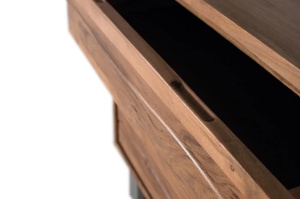 COMODA LIVING CONTEMPORARY CU SERTARE 90CM, REALIZATA DIN LEMN MASIV DE SALCAM SI METAL, CULOARE NATUR, GINER Y COLOMER - Img 5