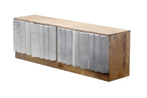 COMODA LIVING DEOSEBITA, ZALVERO 155CM, REALIZATA DIN LEMN DE MANGO SI METAL, ALUMINIU, CULOARE NATUR/ALUMINIU, INVICTA INTERIOR - Img 11