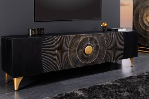 COMODA LIVING, GOLDEN SUNSET 180CM, LEMN DE MANGO, NEGRU/AURIU, ARTIM GROUP - Img 2