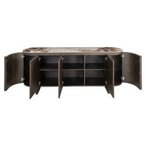 COMODA LIVING LANGFORD 200CM, REALIZAT DIN LEMN DE STEJAR, MDF SI CERAMICA, CULOARE MARO, DESIGN DEOSEBIT, RICHMOND INTERIORS - Img 6