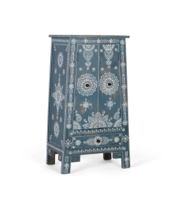 COMODA LIVING MACAO 50CM, REALIZATA DIN LEMN DE MANGO SI METAL, CULOARE ALBASTRU/ALB, GINER Y COLOMER