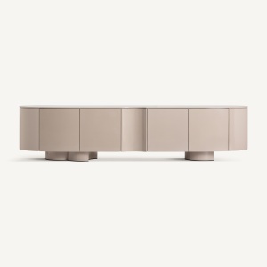 COMODA LIVING SINGEN, 220CM, CREM, REF. 37955, CONFECTIONATA DIN MDF SI METAL, VICAL , REALIZATA MANUAL,STIL MODERN