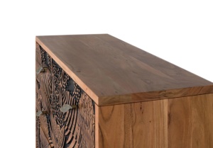 COMODA LIVING TROPICANA 93CM, REALIZATA DIN LEMN DE SALCAM SI METAL, CULOARE NATUR/NEGRU, GINER Y COLOMER - Img 6