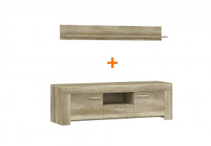 COMODA + RAFT LIVING SKY RTV SRTV155+ PÓŁKA P155 GRI COUNTRY DESIGN SCANDINAV PSK