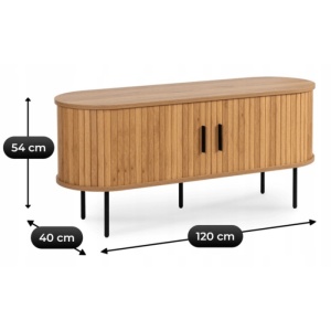 COMODA TV 120CM, ARTIM MEBLE, CU 2 USI, REALIZATA DIN MDF, CULOARE STEJAR, STIL MODERN - Img 6