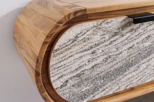 COMODA TV 160CM, ORGANIC, MONTAJ PERETE, LEMN DE SALCAM SI ASPECT DE PIATRA, ARTIM GROUP SELECTION - Img 3
