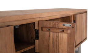 COMODA TV 170CM, REALIZATA DIN LEMN DE SALCAM SI METAL, CULOARE NATUR, GINER Y COLOMER - Img 5