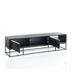 COMODA TV 175CM,HORO, COD 3866, STIL INDUSTRIAL, REALIZATA DIN METAL SI LEMN MASIV MANGO - Img 2