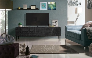 COMODA TV 180CM, LEMN DE MANGO SI PICIOARE DE METAL, GINER Y COLOMER - Img 2