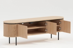 COMODA TV, ATELIER 160CM, FURNIR DE STEJAR SI PICIOARE DIN METAL, CULOARE NATUR, ARTIM GROUP SELECTION - Img 2