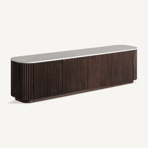 COMODA TV CENVES 200CM, DIN LEMN DE MANGO SI MARMURA, DESIGN CONTEMPORAN, VICAL HOME