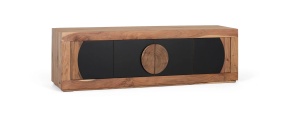 COMODA TV ESSENCE 160CM, REALIZATA DIN LEMN DE SALCAM, CULOARE NATUR/NEGRU, GINER Y COLOMER