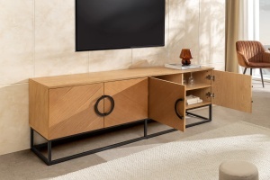 COMODA TV, GRANDEZZA 180CM, PRODUS DIN FURNIR LEMN SI METAL, ASPECT STEJAR, ARTIM GROUP SELECTION - Img 3