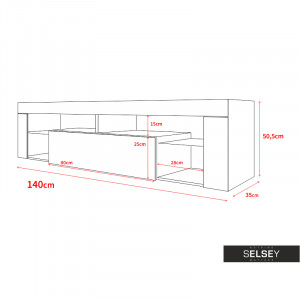 COMODA TV HUGO DE CULOARE GRI140CM DESIGN MODERN - Img 3