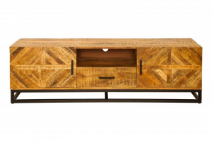 COMODA TV, INFINITY 160CM, DIN LEMN MASIV DE MANGO, COD 39240, DESIGN VINTAGE - Img 6