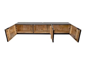 COMODA TV SUSPENDATA, ILLUSION 160CM, REALIZAT DIN LEMN DE MANGO 3D, CULOARE NEGRU/AURIU, ARTIM GROUP SELECTION - Img 3