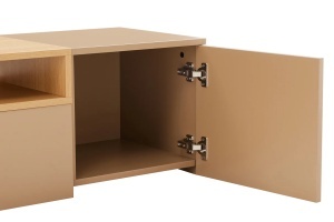 : COMODA TV SUSPENDATA LOFT 160CM, REALIZATA DIN MDF SI FURNIR STEJAR, CULOARE GRI/BEJ, ARTIM GROUP SELECTION - Img 2