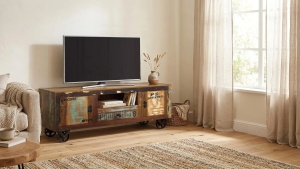 COMODA TV VERRIER 160CM, REALIZATA DIN LEMN DE MANGO SI METAL, CULOARE MULTICOLOR, GINER Y COLOMER - Img 2