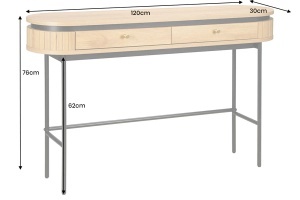 CONSOLA/BIROU, ATELIER 120CM, CU DOUA SERTARE, DIN LEMN DE MANGO SI METAL, ASPECT NATUR, ARTIM GROUP SELECTION - Img 8