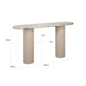 CONSOLA CORONEL BEJ, 7815, CONFECTIONATA DIN MDF SI MARMURA DE TORONTO, STIL MODERN - Img 4