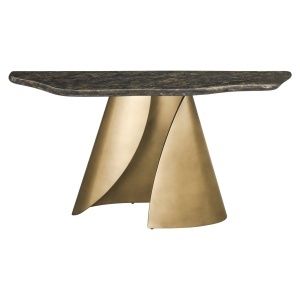 CONSOLA GOLDMAN, DIN METAL SI BLAT DIN MARMURA, CULOARE AURIU/MARMURA, RICHMOND INTERIORS