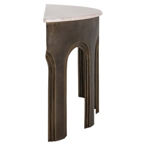 CONSOLA SANCHIS 214056, CONFECTIONATA DIN ALUMINIU, MARMURA SI MDF, CULOAREA ALAMA ANTICHIZATA/BEJ, STIL MODERN - Img 3