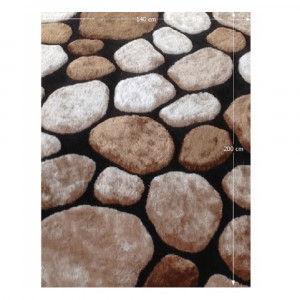 Covor 140x200 cm, maro/bej/negru, PEBBLE TYP 2, 0000201391 - Img 1