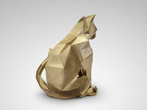 DECORATIUNE, FUTURE CAT, IN AURIU, 98CM, STIL EXCLUSIVIST, COD 598743 - Img 7