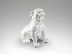 DECORATIUNE/STATUETA, WHITE BULLDOG, IN ALB, 109CM, STIL EXCLUSIVIST, COD 738613 - Img 4