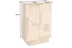 DULAP BAR, ART DECO 140CM, 3D, LEMN DE MANGO, ALB ANTICHIZAT, ARTIM GROUP SELECTION - Img 10