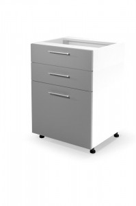 DULAP BUCATARIE VENTO ALB/GRI D3S-60/82 STIL MODERN HALMAR - Img 1