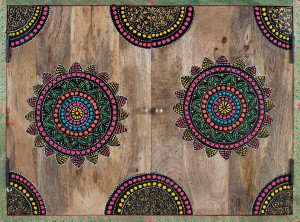 DULAP/ BUFET LIVING 122CM, MULTICOLOR, DIN LEMN DE MANGO, GINER Y COLOMER - Img 5